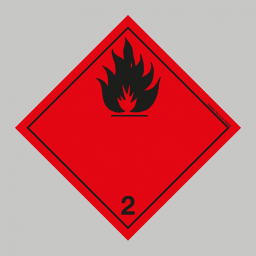 Farligt gods etikett: Klass 2.1 Gaser