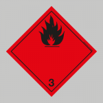 Farligt gods etikett: Klass 3 Brandfarliga vätskor