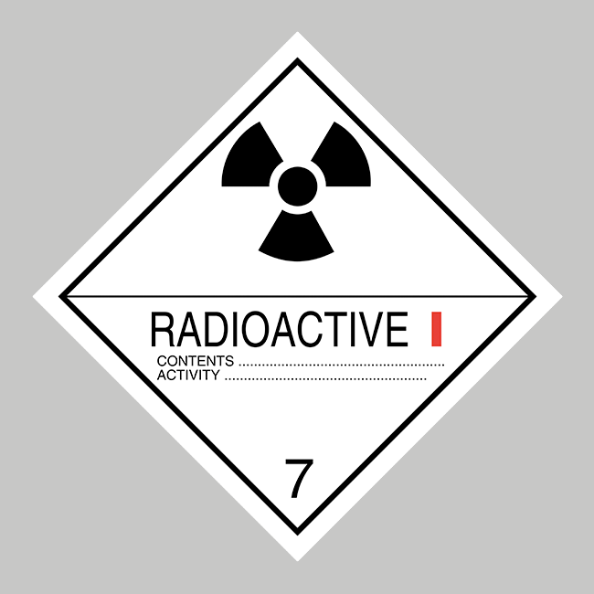 Klass 7 Radioaktiva ämnen utseende