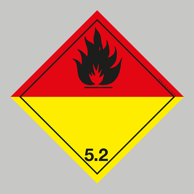 Farligt gods etikett: Klass 5.2 Organiska peroxider